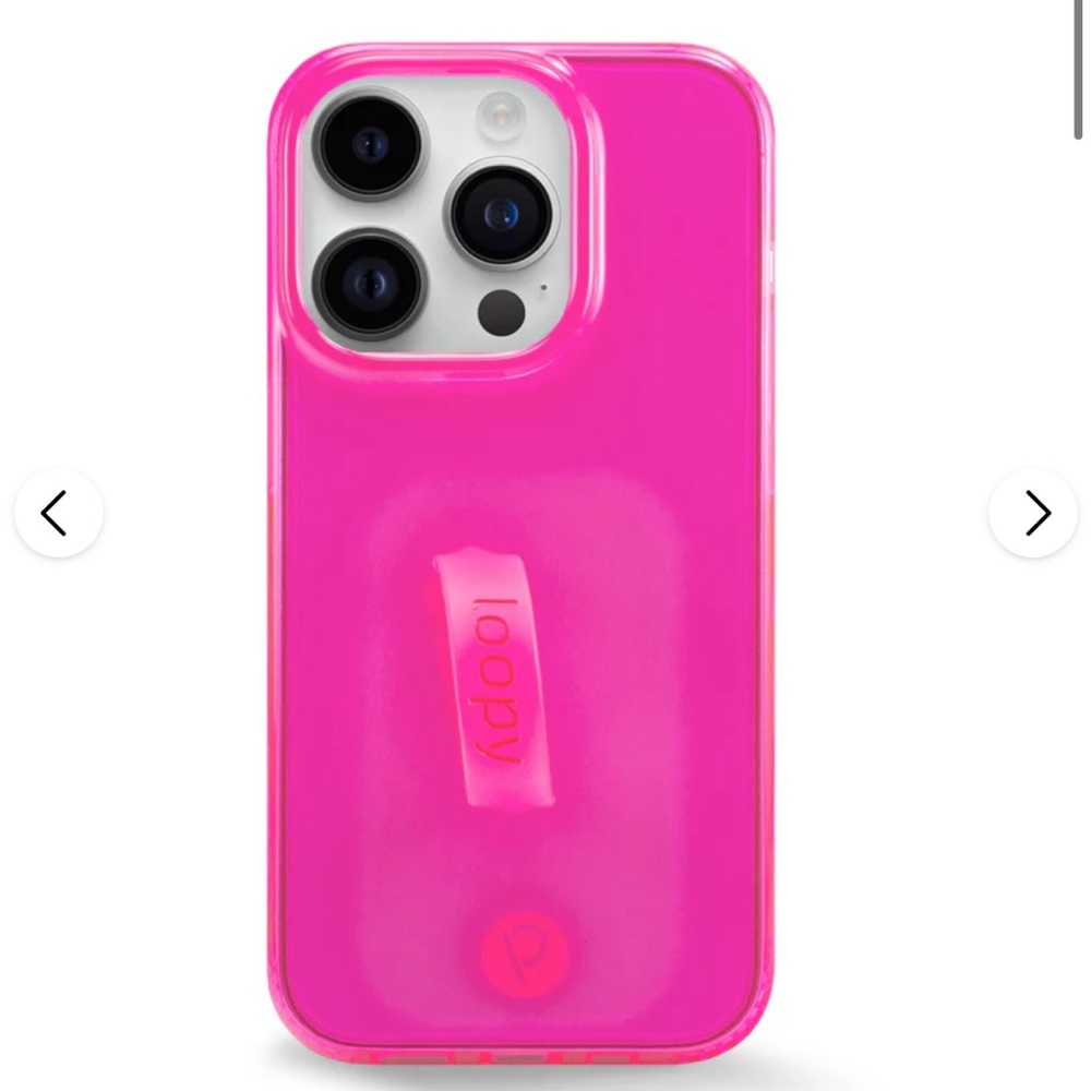 LOOPY CASE IPHONE 14 PRO - Clear Neon Pink
